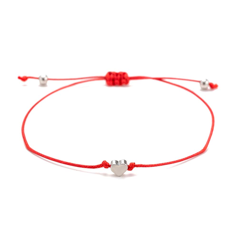 Handmade Adjustable Braided String Bracelet for Women, Men, Girls & Boys - Minimalist Red & Black Charm Jewelry for Everyday Wear, Gifts & Boho Fashion