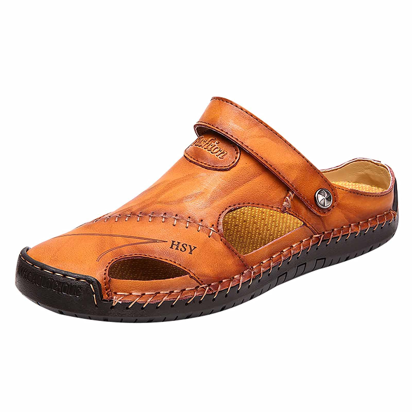 Unisex Leather Slip-On Clogs & Slides - Comfortable Summer Casual Closed-Toe Slippers for Men & Women | Perfect for Beach, Poolside, and Indoor Wear