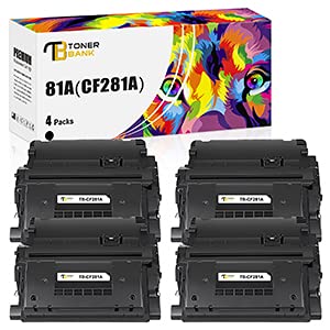 High-Yield Compatible Toner Cartridge Replacement for HP 81A/CF281A/81X/CF281X - Works with HP Enterprise MFP M605/M604/M604N/M604DN/M605N/M605DN/M605X/M630/M606/M630h/M630dn/M630z Printers (Black, 4-Pack) - Ideal for Office & High-Volume Printing Needs