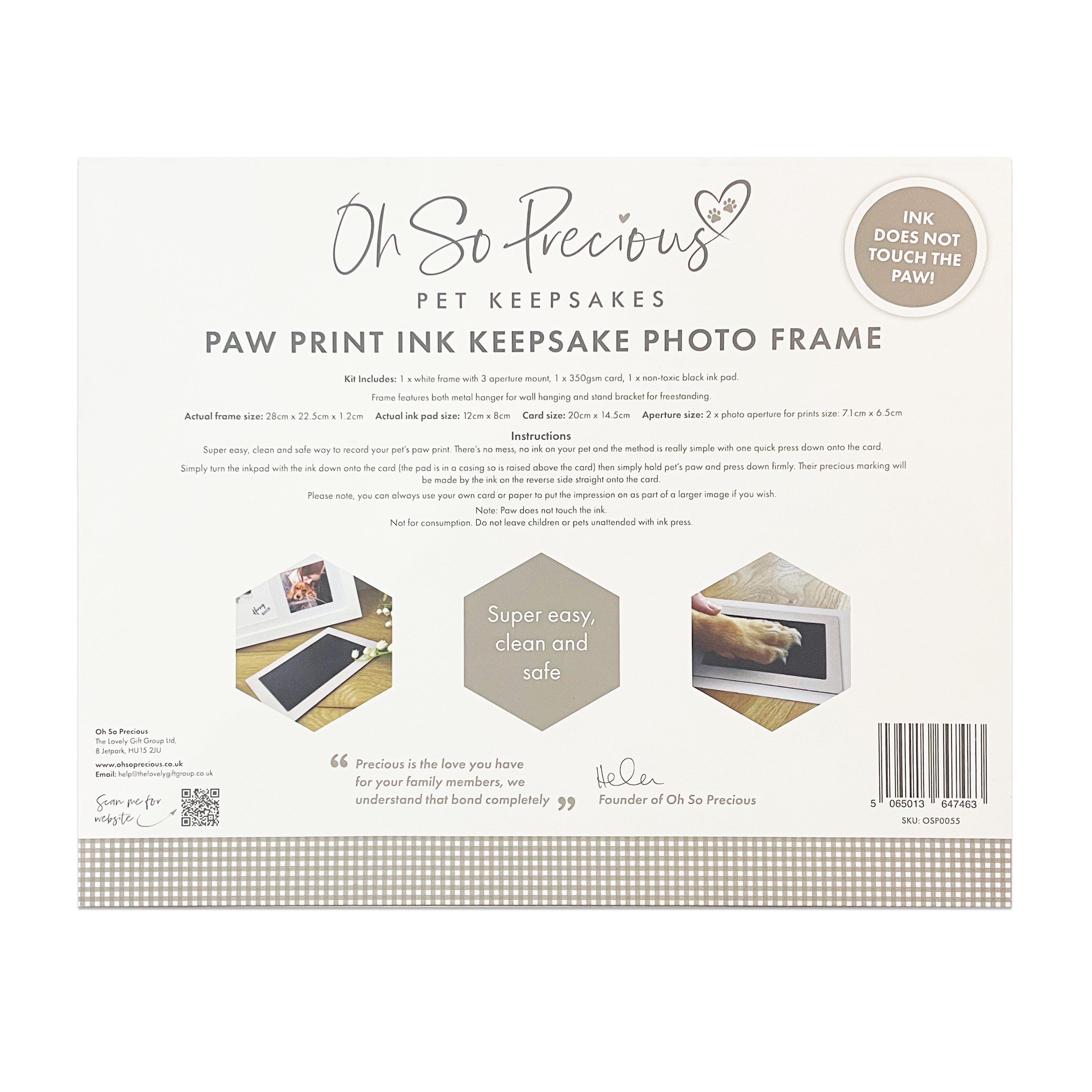 Custom Paw Print Ink Keepsake Photo Frame Kit for Pet Memorials - Perfect for Dog & Cat Lovers, Memorial Gifts & Home Decor