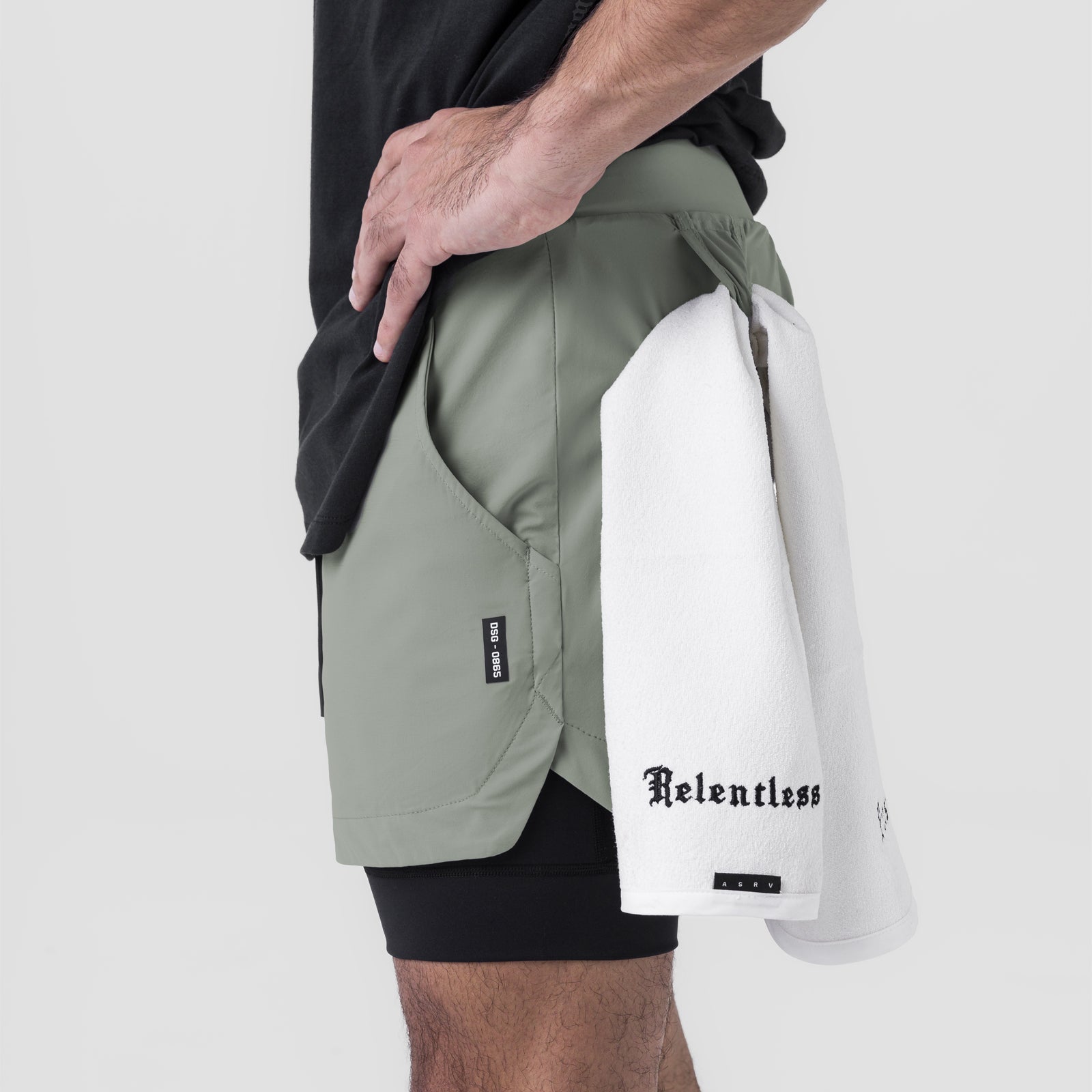 Tetra Lite® 5 Liner Short - Sage Wings/Black - Comfortable Men's Running Shorts for Gym, Workout & Outdoor Activities