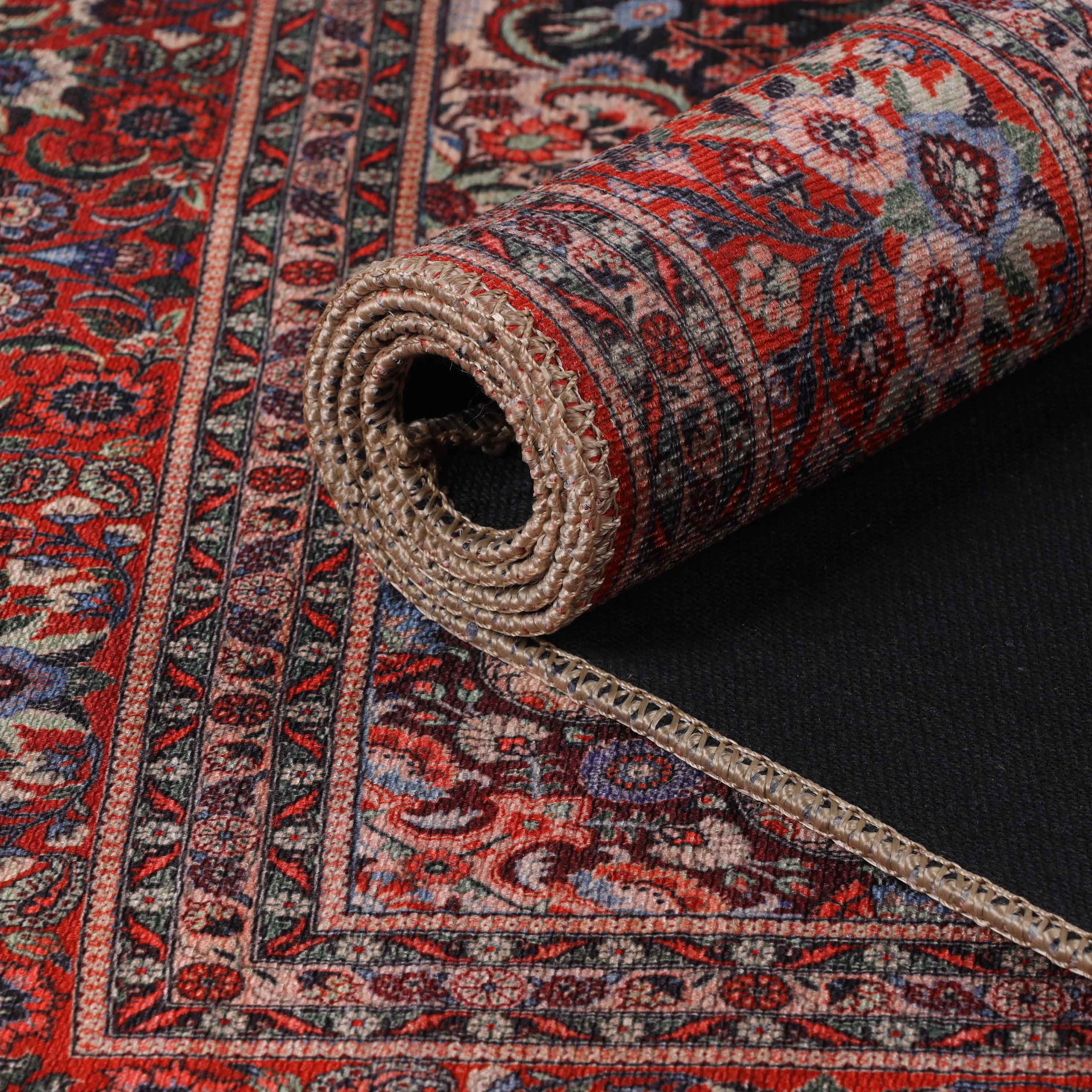 Fiorella Floral Medallion Indoor Area Rug - Non-Slip Living Room Runner Carpet for Bedroom, Hallway & Entryway Decor