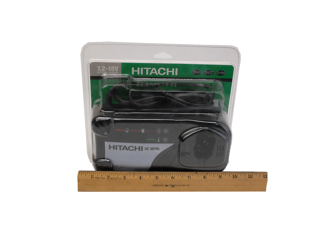 Hitachi UC 18YRL Universal Rapid Charger with 12V Battery - Compatible with 7.2V/18V Ni-Cad, Ni-MH & Lithium-Ion Power Tools - Perfect for DIY Projects & Professional Worksites
