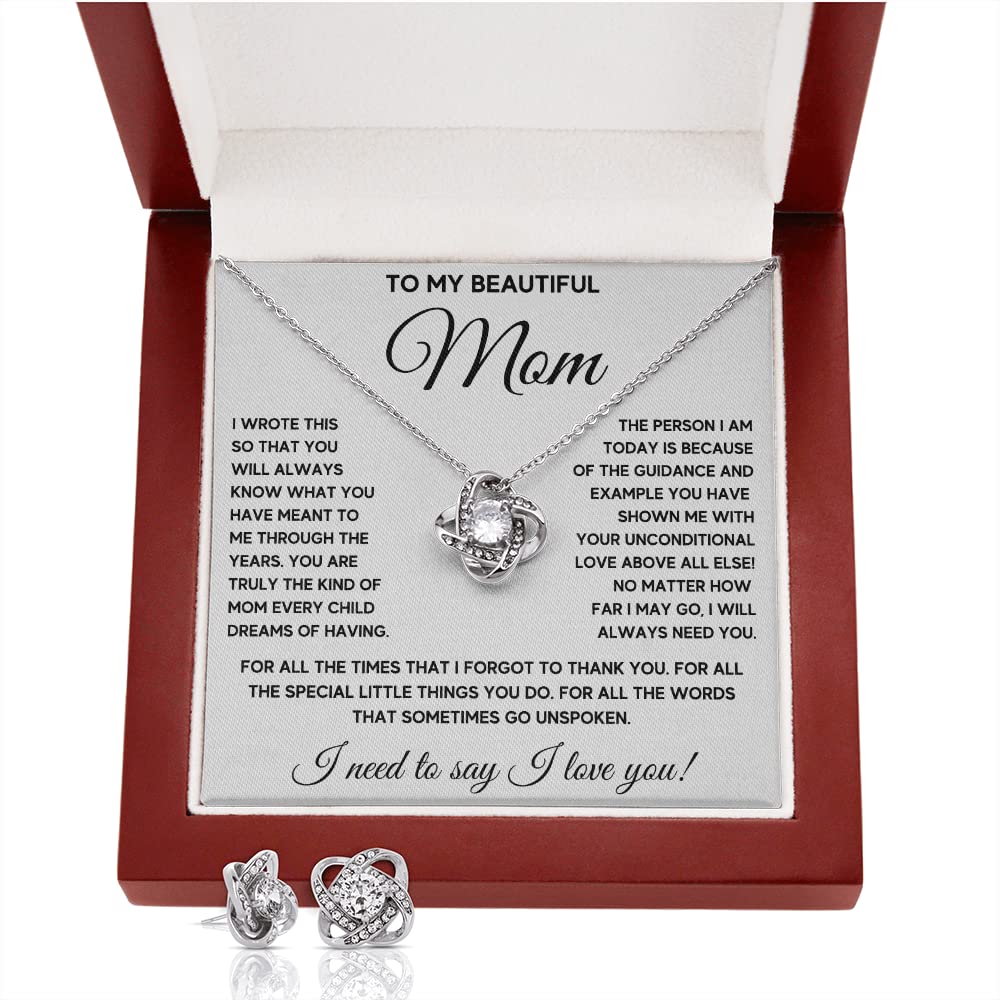 Mom's Jewelry Gift - Gemstone Pendant Necklace for Mother's Day & Christmas | Son to Mom Present