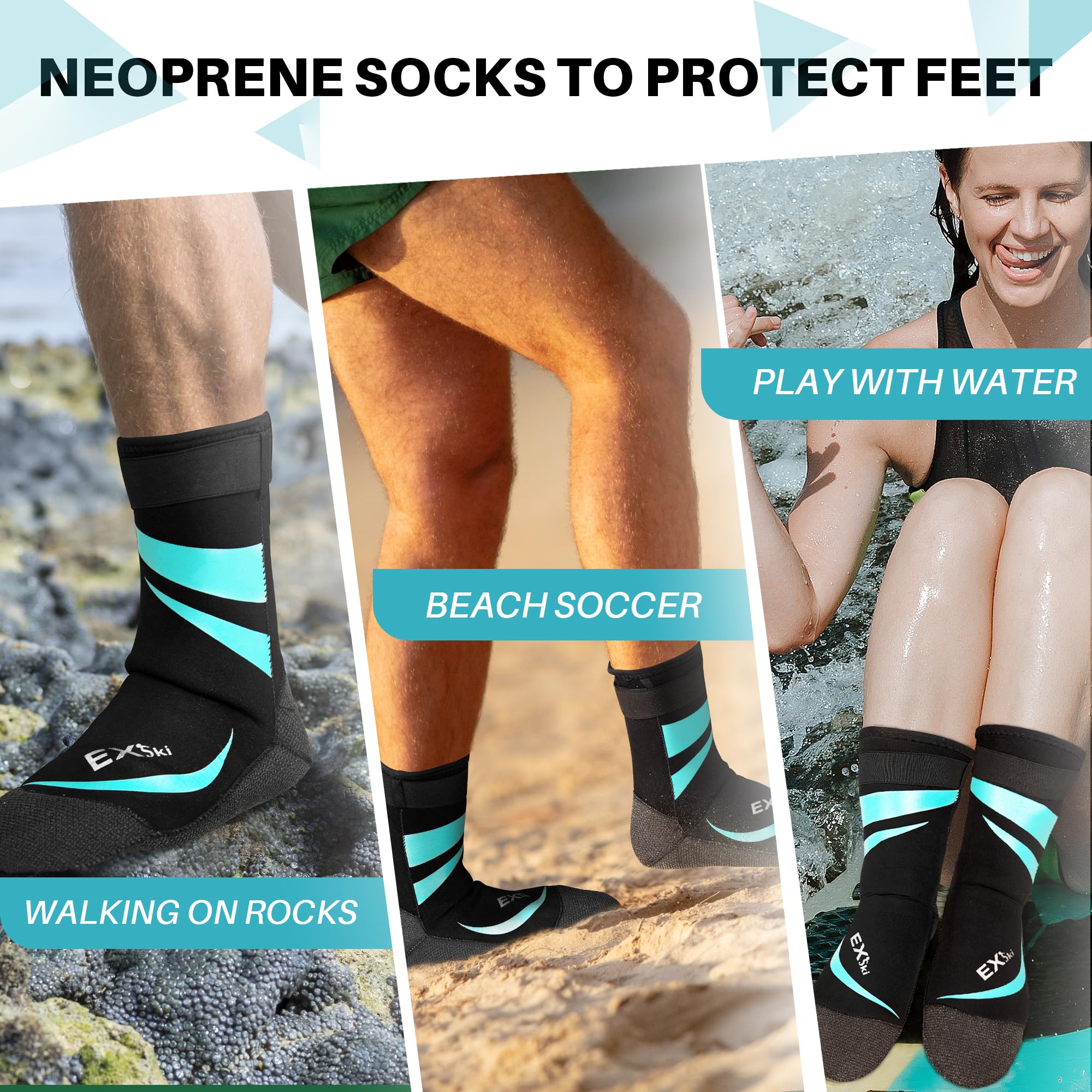 3mm Neoprene Water Shoes for Men & Women - Quick-Dry Sandproof Beach Socks for Swimming, Surfing, Volleyball & Water Sports