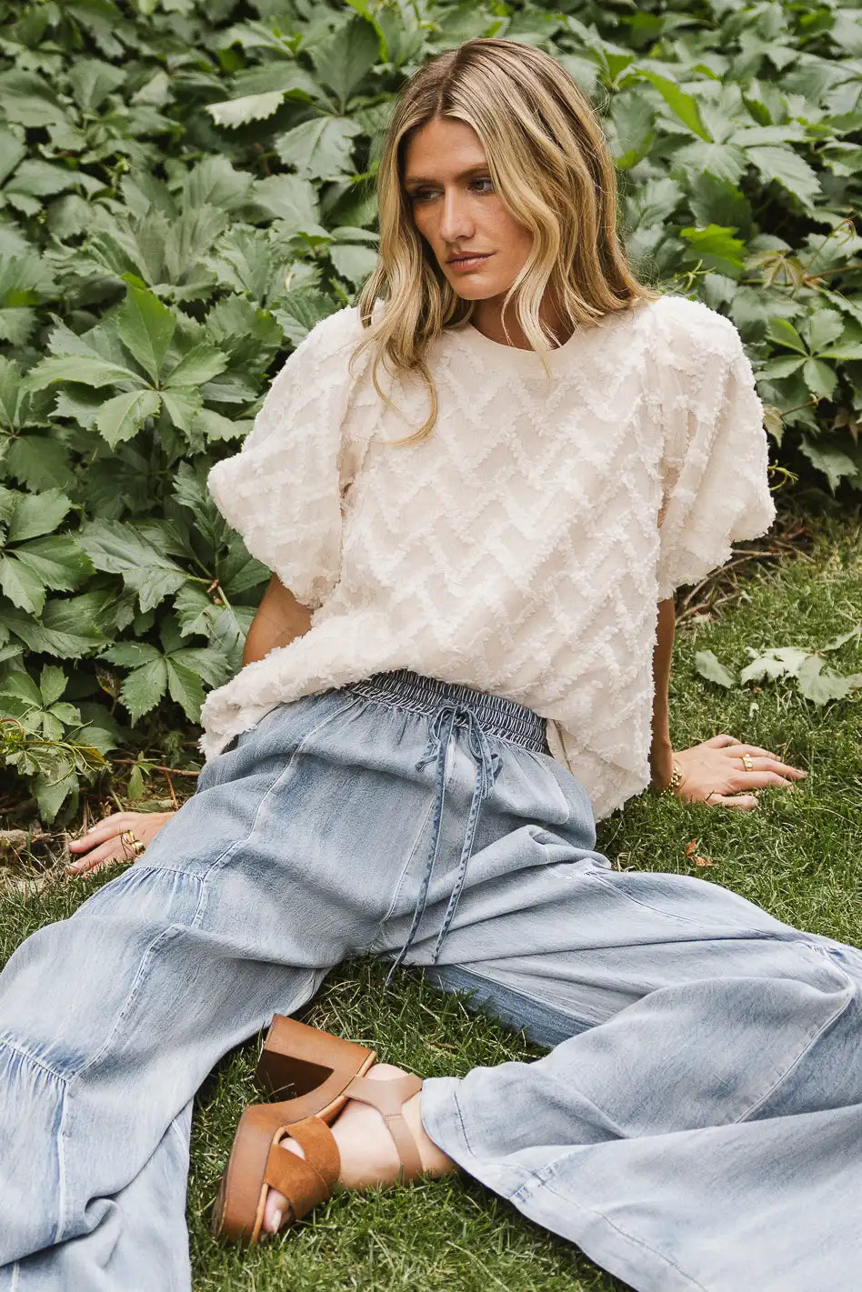 Juliet Textured Blouse for Women - Elegant Ruffled Top with Flowy Sleeves | Perfect for Office Wear, Date Nights & Special Occasions | Final Sale