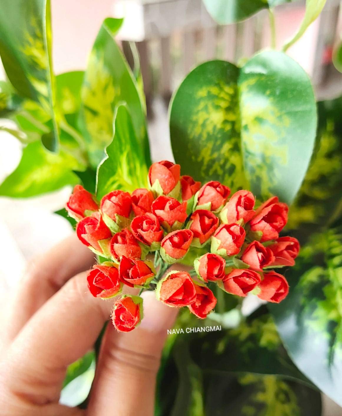 Mini Rose Bud Mulberry Paper Flowers - Artificial Wedding Flowers for Bouquets, DIY Crafts, Scrapbooking & Home Decor (Orange) - Perfect for Wedding Centerpieces, Bridal Shower Decorations and Gift Wrapping