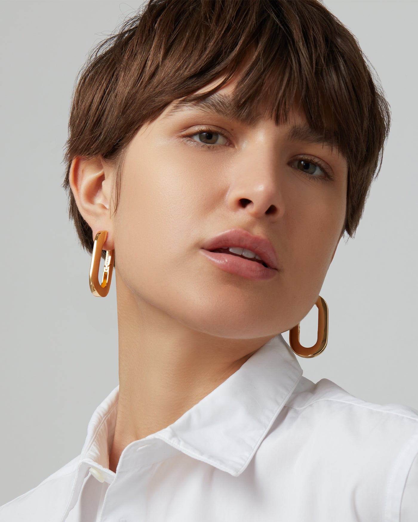 Elegant Gold Plated U Link Earrings for Women - Trendy Hoop Earrings for Daily Wear, Parties & Gifts