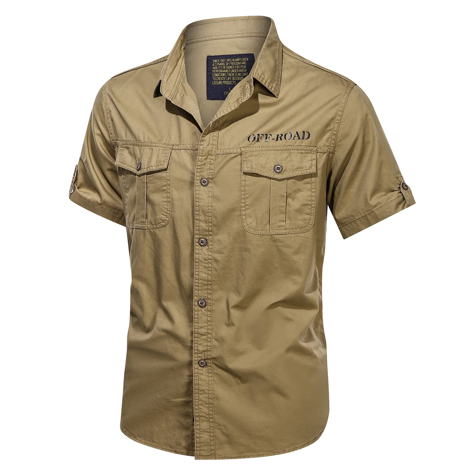 Premium Cotton Men's T-Shirts - Soft Military Washed Short Sleeve Tees for Summer | Comfortable Casual & Outdoor Shirts in Various Sizes | Perfect for Hiking, Travel and Everyday Wear