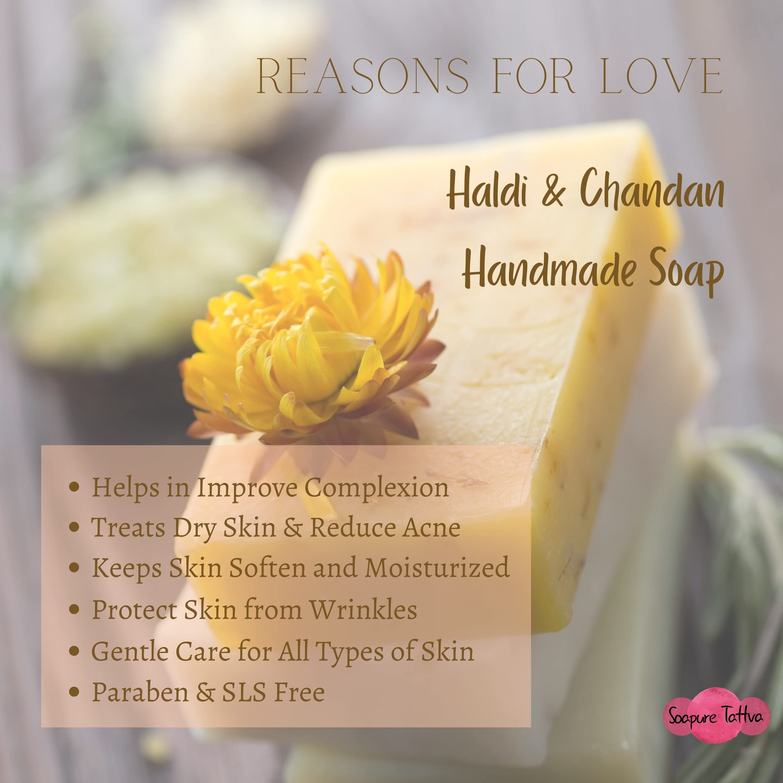 Soapure Tattva Handmade Herbal Soap Gift Set - Turmeric & Sandalwood, Neem & Tulsi, Rose & Milk (3 x 4.4oz) | Natural Skin Care for Dry, Sensitive & Acne-Prone Skin | Perfect for Daily Use, Spa Days & Eco-Friendly Gifting