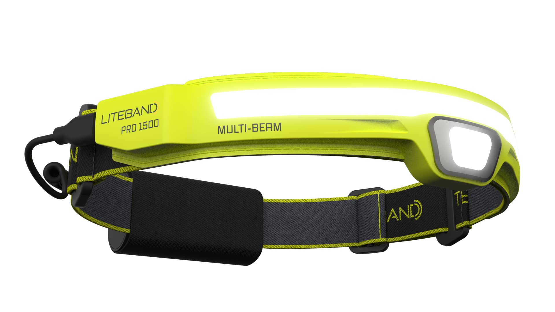 Liteband PRO 1500 Lumens Rechargeable LED Headlamp - Super Bright Tactical Flashlight for Hard Hats, Mechanics & Outdoor Activities | Perfect for Camping, Running, Hiking & Night Work | Waterproof & Lightweight Forehead Light (Yellow)