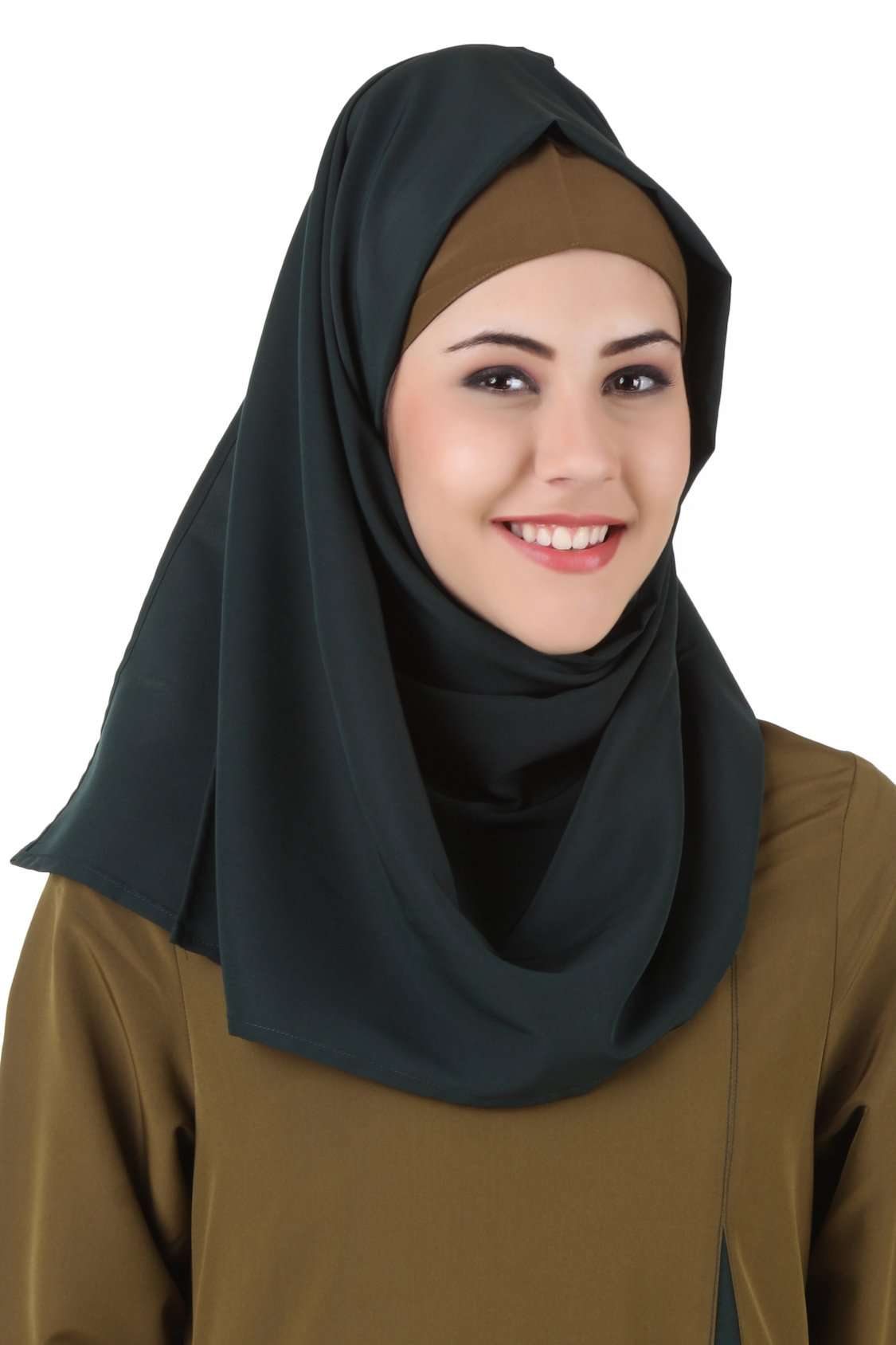 Jihan Dark Green Kashibo Hijab - Modest Muslim Scarf for Women - Perfect for Daily Wear, Prayer & Special Occasions