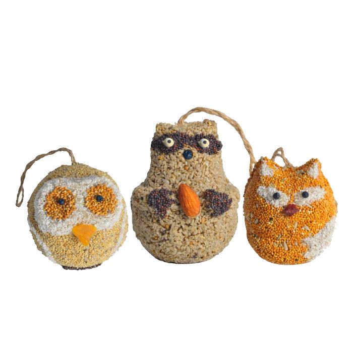 Woodland Friends Animal Figurines - Set of 3 Handcrafted Forest Creature Decor for Nursery, Kids Room & Nature-Themed Party Decorations