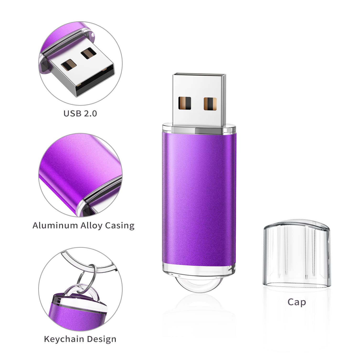 16GB USB Flash Drive 10-Pack - Multicolor USB 2.0 Thumb Drives for School, Office & Data Storage