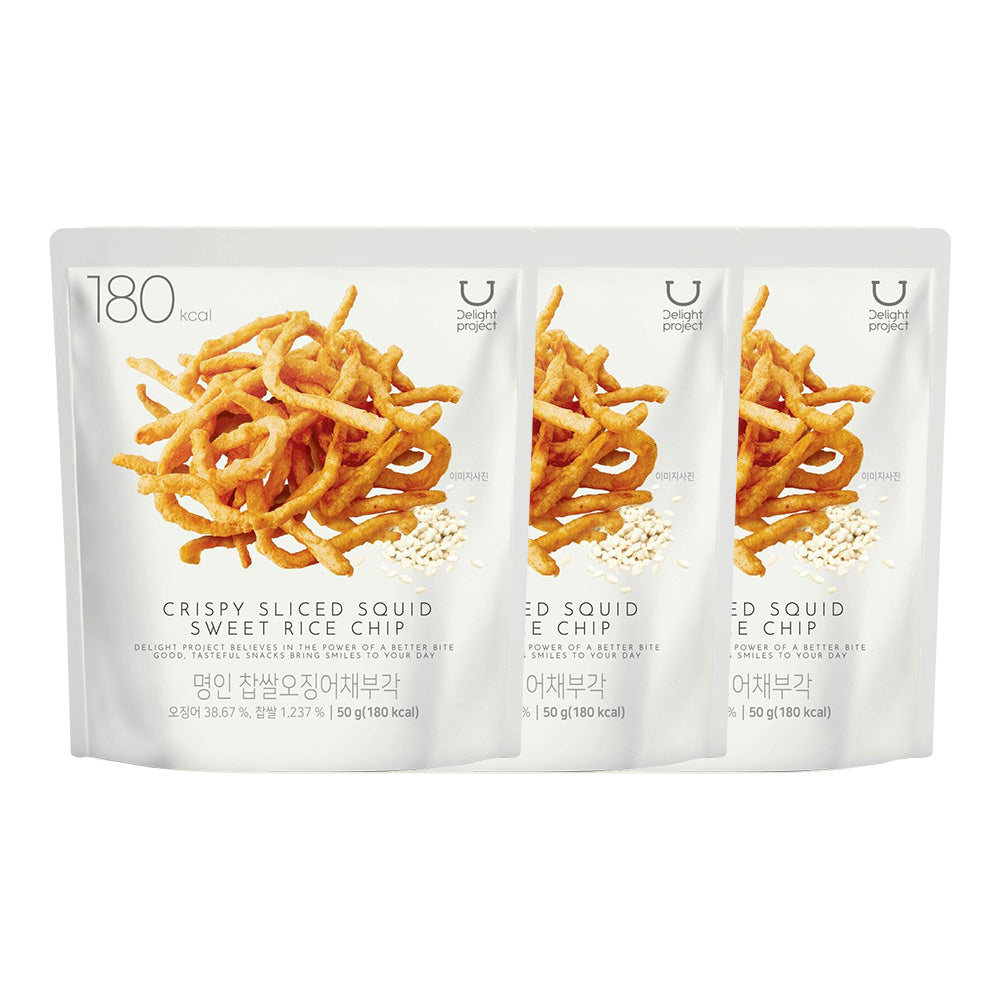 Delicious Crispy Sliced Squid Sweet Rice Chips - 50g x 3 Packs - Perfect for Snacking, Parties & Asian-Inspired Appetizers