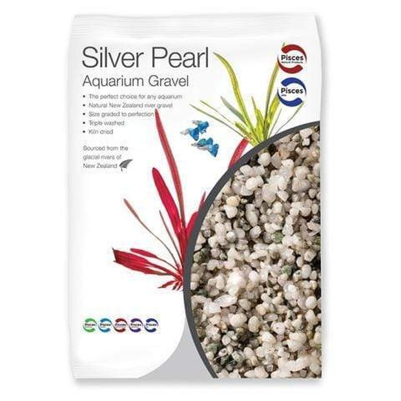Premium Aqua Natural River Gravel - Silver Pearl 2-4mm for Aquariums, Fish Tanks & Terrariums | Decorative Stones for Landscaping, Vase Fillers & Home Decor