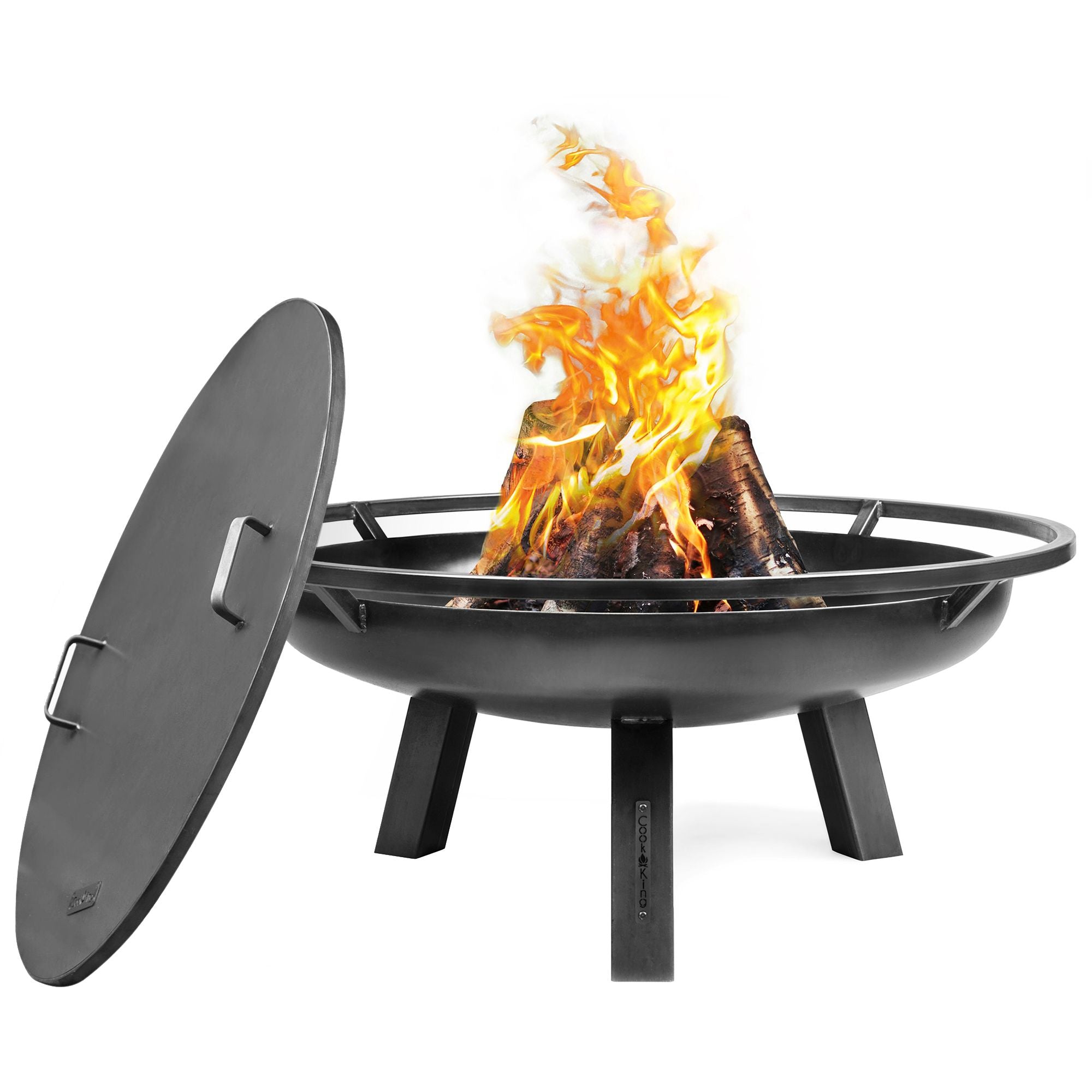 Porto 24-Inch Outdoor Fire Pit with Cover Lid - Heavy Duty Steel Fire Bowl for Patio, Backyard, and Camping - Perfect for Bonfires, S'mores, and Outdoor Gatherings
