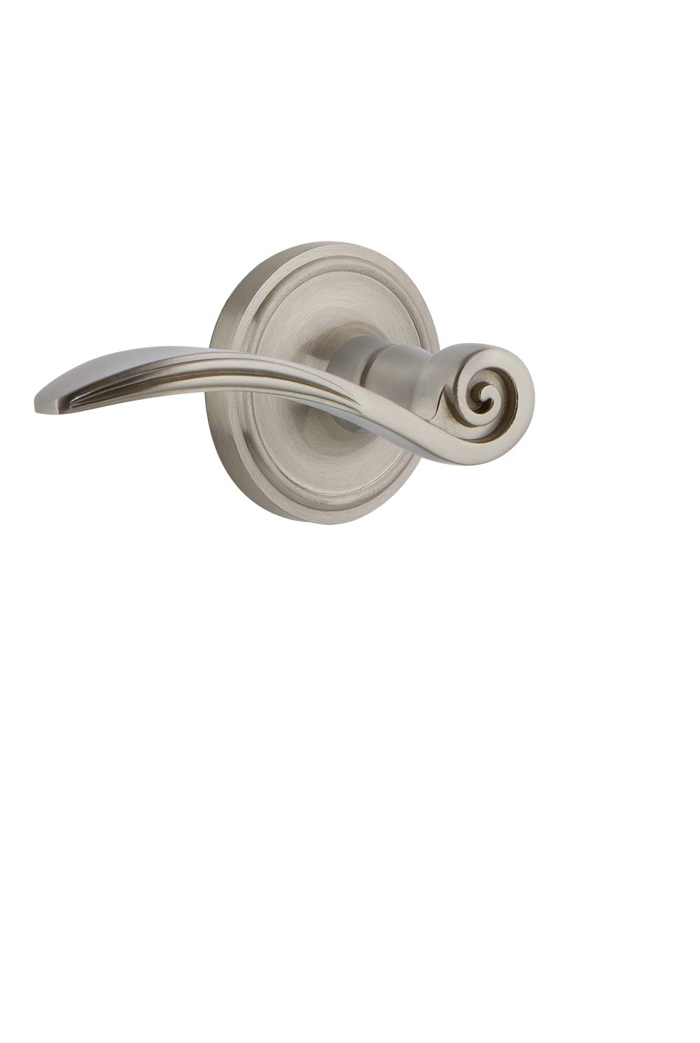 Nostalgic Warehouse Classic Rose Privacy Swan Lever in Satin Nickel - Vintage Door Handle for Bedroom, Bathroom & Interior Doors - Perfect for Home Decor & Renovation Projects