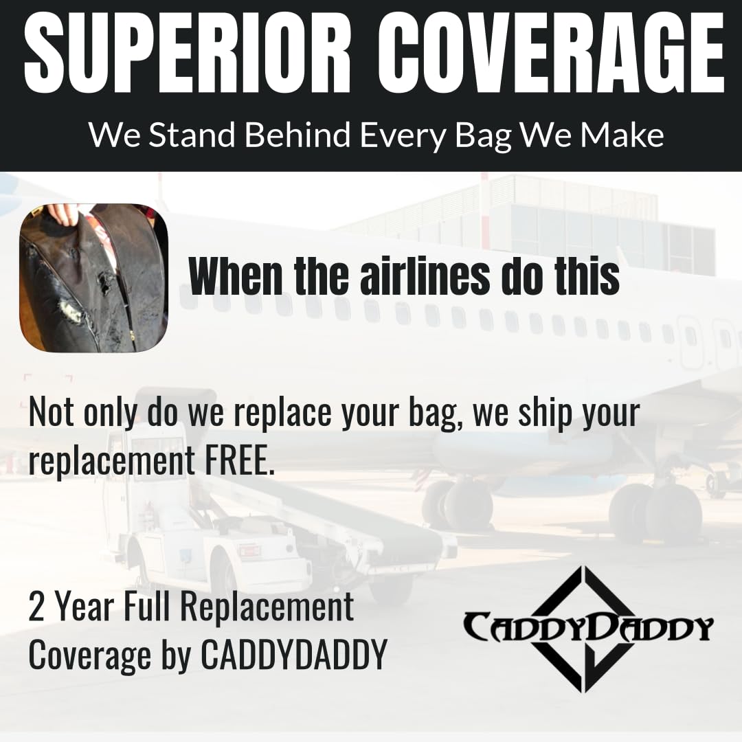 Premium Padded Golf Club Travel Cover with Wheels - Heavy Duty Airline Approved Golf Travel Bag for Protection & Easy Transport | Perfect for Air Travel, Tournaments & Golf Vacations