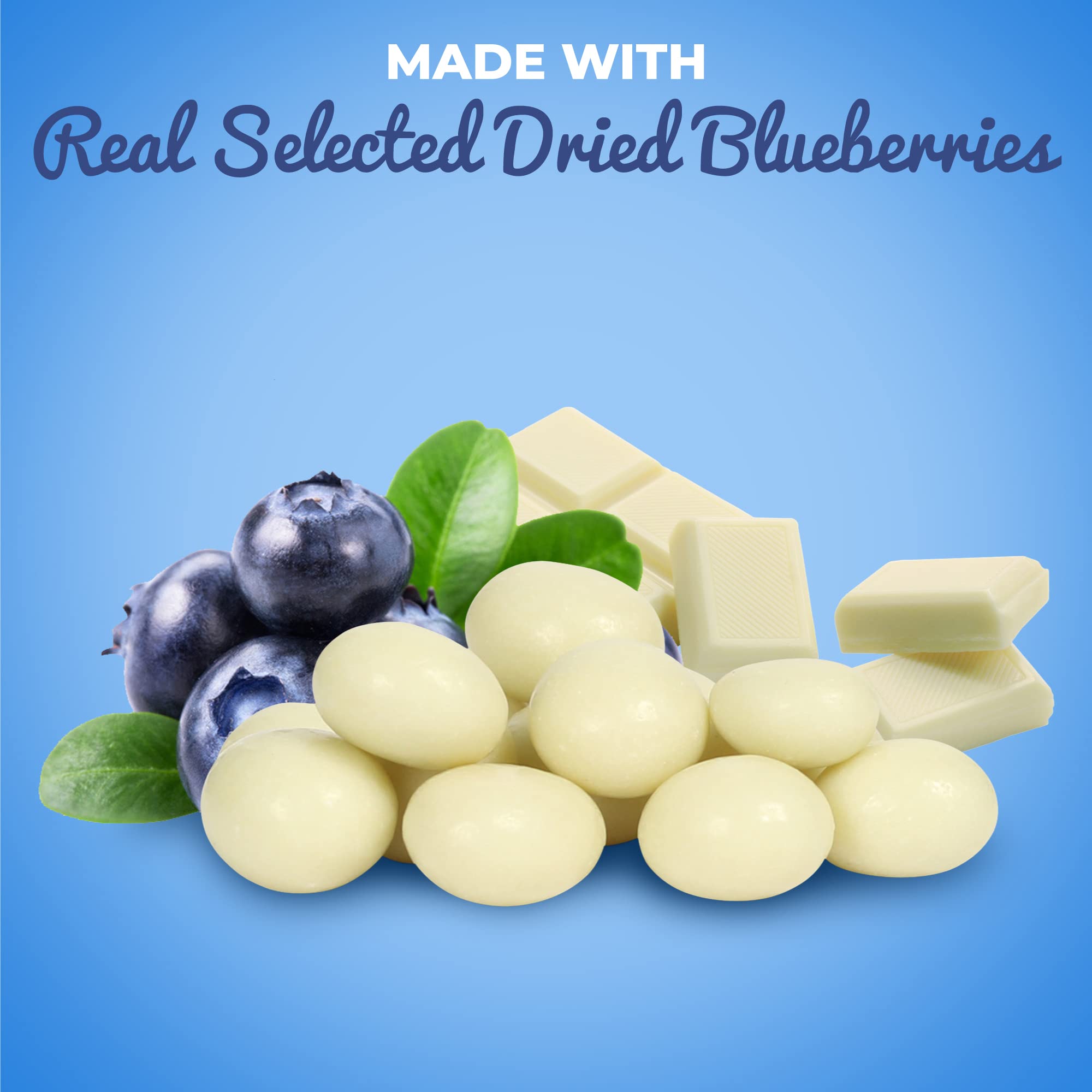 Premium White Chocolate Covered Blueberries - 10lb Bulk Bag | Kosher Dairy Certified Dried Fruit Snacks | Perfect for Parties, Baking, Gift Baskets & Healthy Snacking | Gourmet Chocolate Coated Blueberries by It's Delish