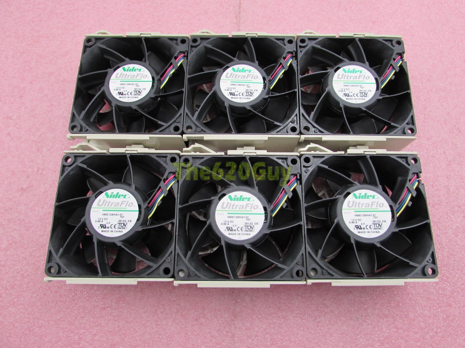 6 Pack Supermicro FAN-0099L4 Nidec Ultra Flo 80mm 4-Pin PWM Cooling Fan - High Performance Case Fan for PC Builds, Servers & Gaming Rigs
