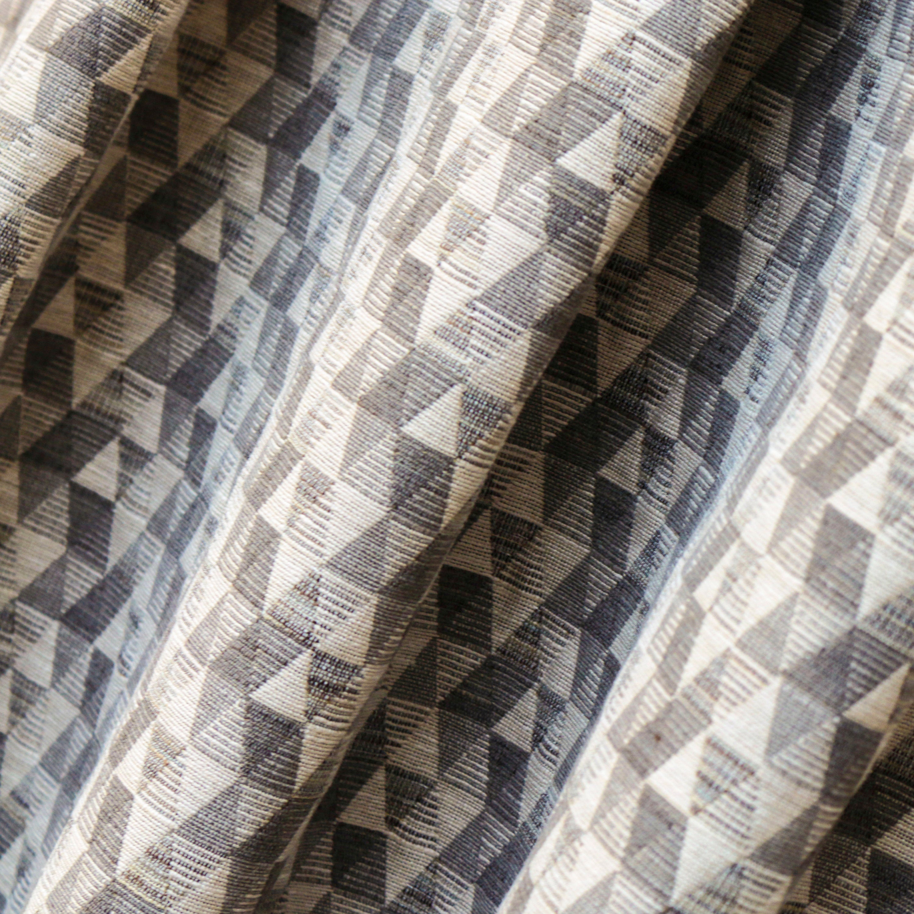 Beige Triangles Jacquard Velvet Fabric by the Yard - Premium Upholstery Material for Sofas, Curtains & Home Decor Projects
