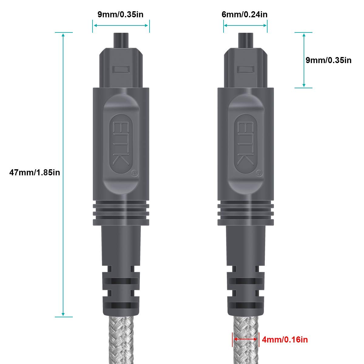 Premium EMK Toslink Optical Digital Audio Cable - 8M High-Speed Fiber Optic Cord with Cotton Braided Sleeve for Home Theater, Soundbar, TV, PS4, Xbox | Durable & Flexible for Crystal Clear Audio Transmission | Perfect for Gaming, Movie Nights & Hi-Fi Systems