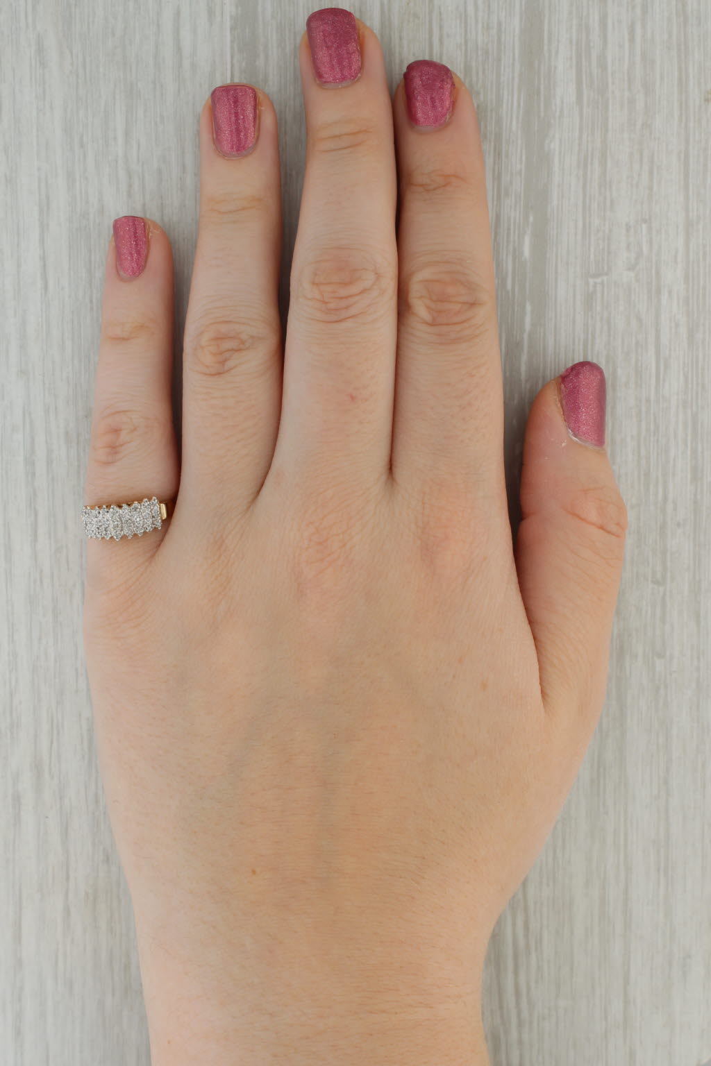 0.10ctw Diamond Stackable Pyramid Ring in 10k Gold - Size 5.75 by Richard Klein | Elegant Layered Jewelry for Everyday Wear & Special Occasions