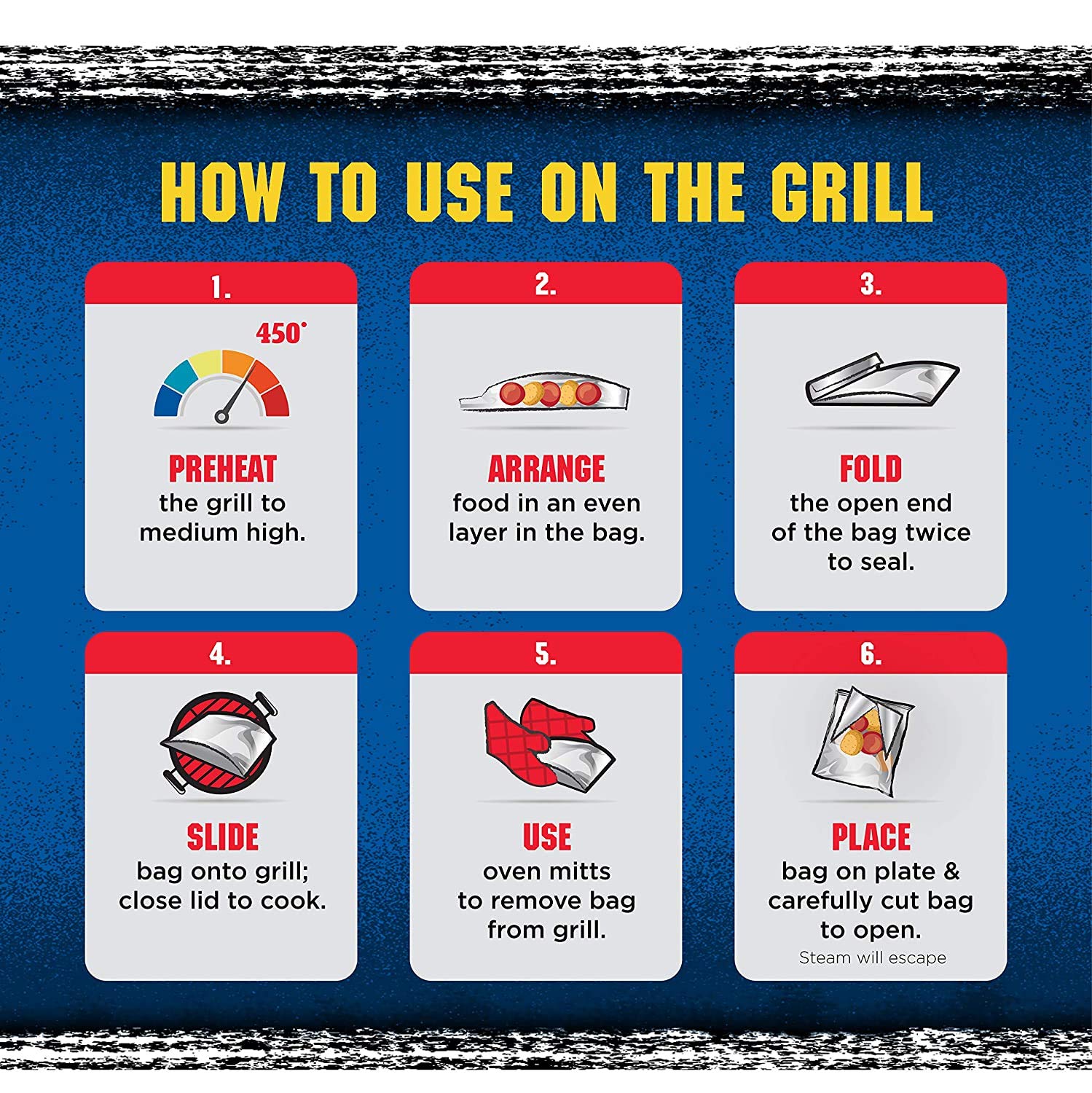Extra Tough Aluminum Grill Bags - Lock in Flavors & Easy Cleanup - Recyclable Disposable 15.5x10 Inch (4 Pack) - Perfect for BBQ, Camping & Outdoor Cooking - Silver