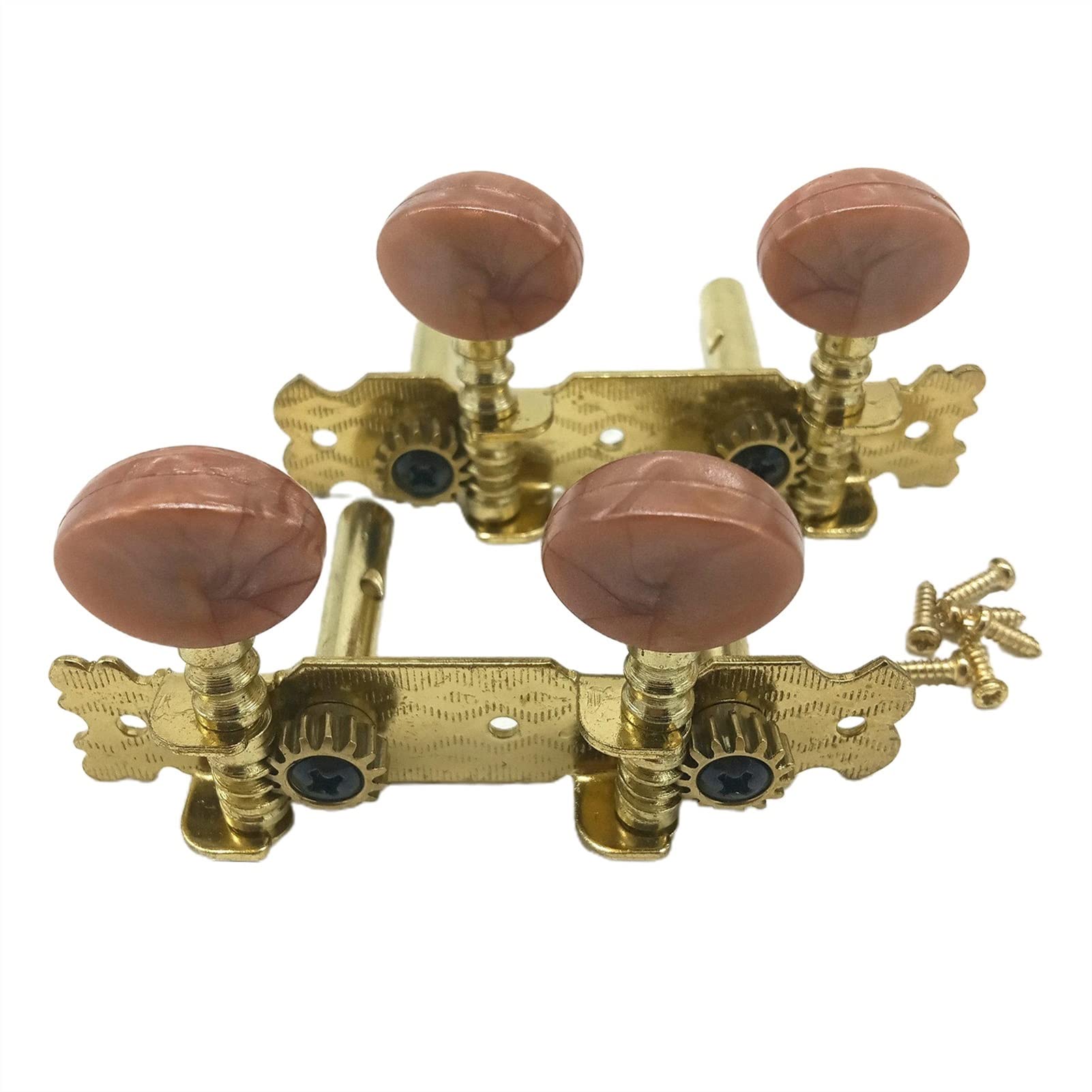 Classical Guitar Tuning Pegs - 4 String Machine Heads for Mini Guitar, Bass & Ukulele - Golden (Perfect for Beginners, Travel & Home Practice)