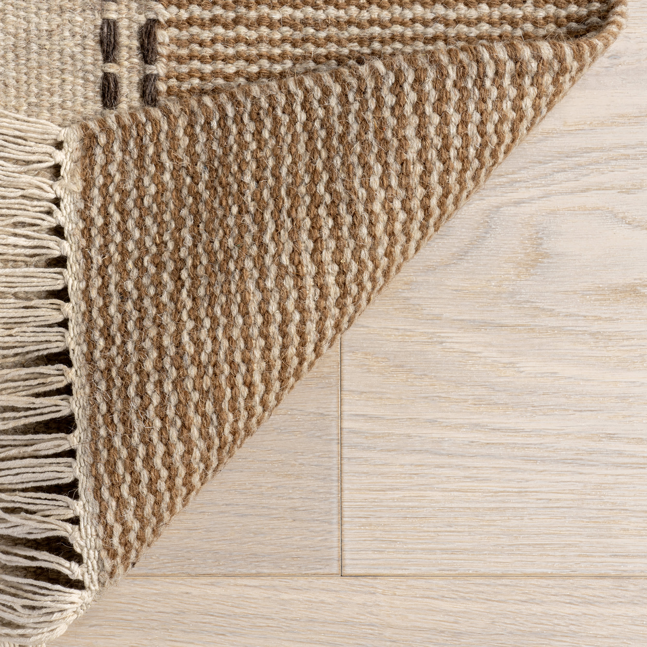Premium Corbett Fringed Wool Rug - Soft Beige Bohemian Style Area Rug for Living Room, Bedroom & Home Decor | Cozy & Durable Floor Covering for Modern Interior Design