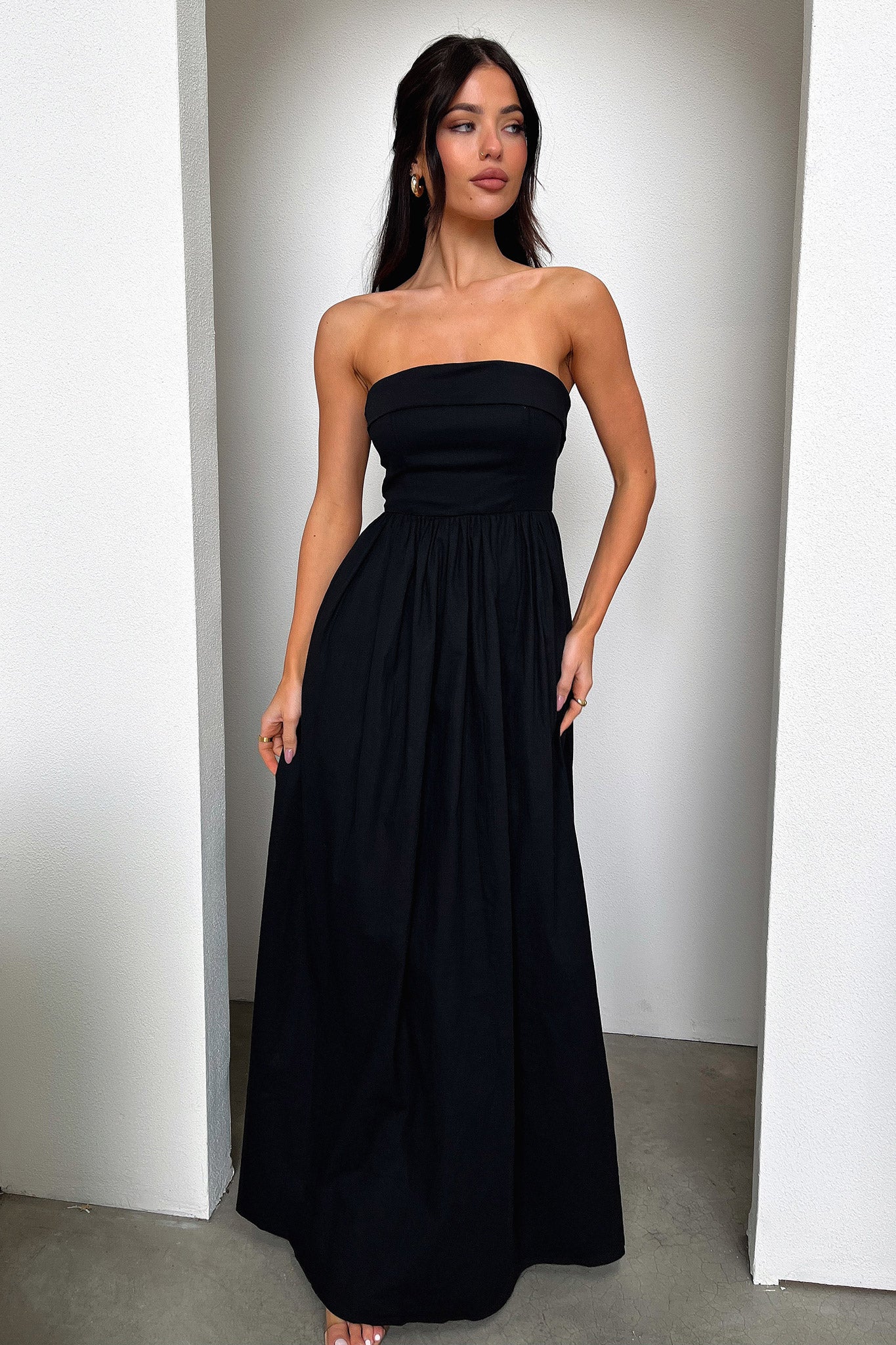 Cornell Maxi Dress for Women - Elegant Black Long Flowy Dress for Summer, Beach, and Casual Wear