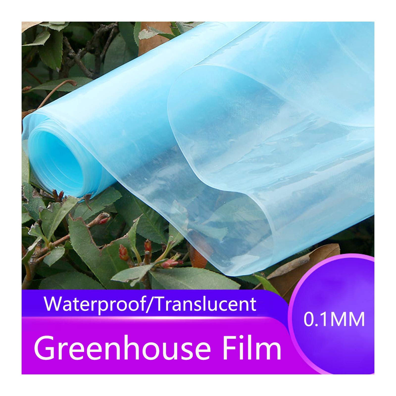 GDMING Clear Heavy Duty Polythene Plastic Sheeting - 8x8m Garden Plant Grow Cover for Greenhouse, Hothouse & Roof Panels | Waterproof & Customizable | Ideal for Plant Protection, Season Extension & DIY Greenhouse Projects