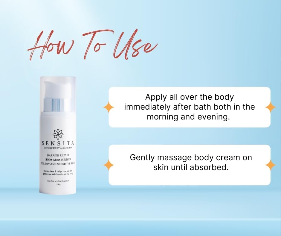 Barrier Repair Body Moisturizer for Dry & Sensitive Skin - 6.7oz | Intense Hydration & Skin Relief | Perfect for Post-Shower, Winter Care & Eczema-Prone Skin