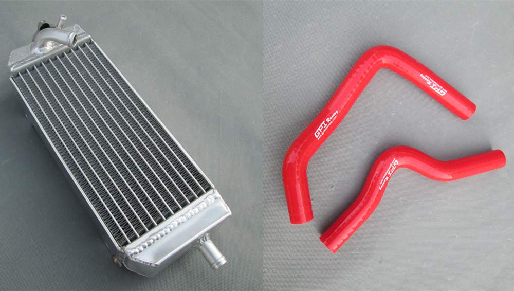 Suzuki RM85 RM 85 2002-2015 Aluminum Radiator & Hose Kit (Red) - High-Performance Cooling Upgrade for Dirt Bike & Off-Road Racing