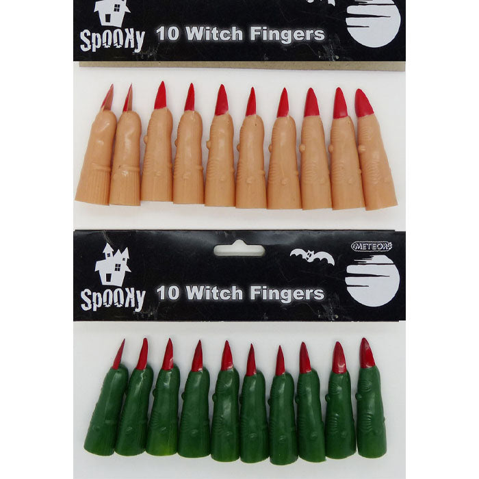 Halloween Witch Fingers Decorations - 10 Pack Scary Fake Fingers for Party, Haunted House & DIY Crafts