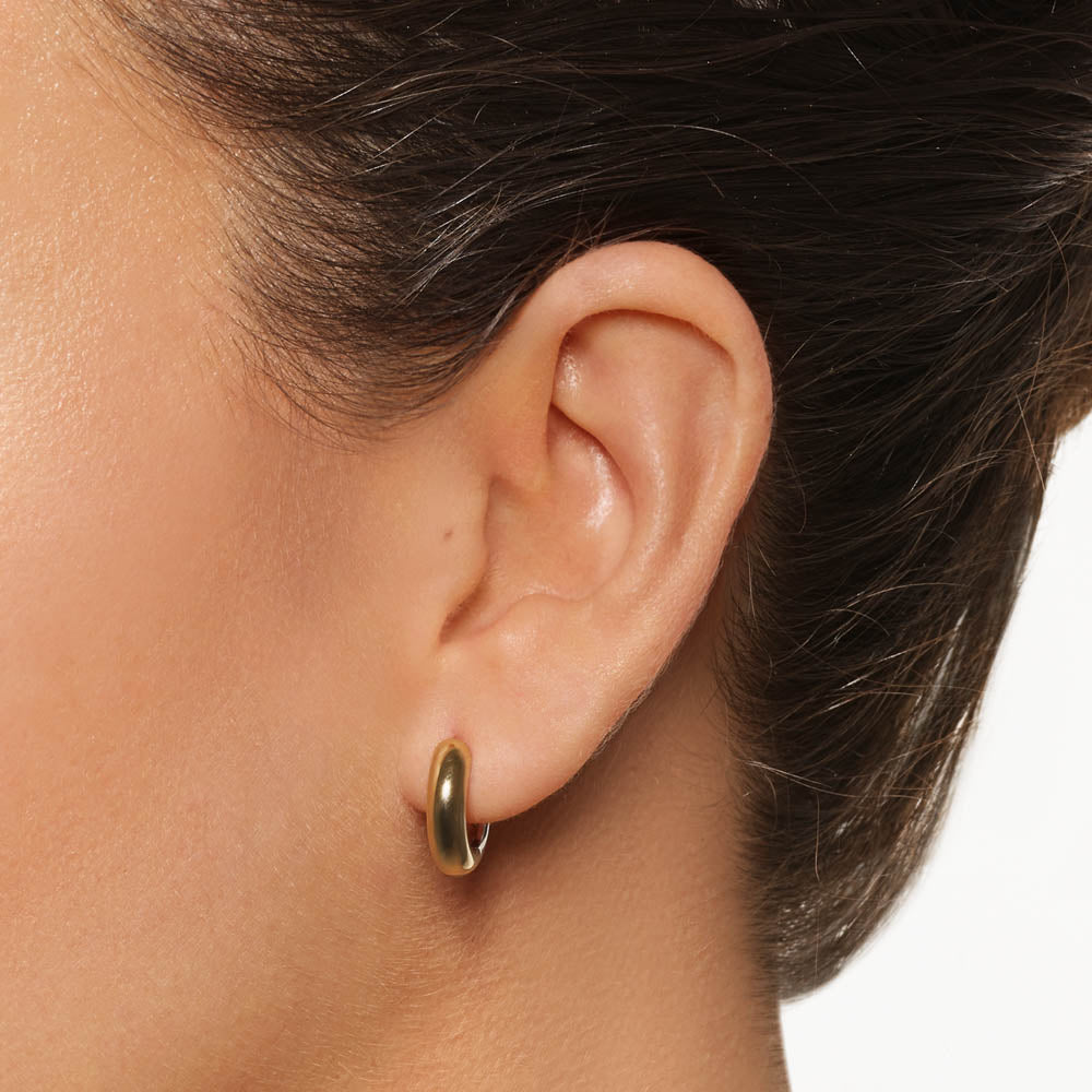 Mini Mixed Metal Reversible Hoop Earrings in Gold - Trendy Stackable Jewelry for Everyday Wear & Special Occasions