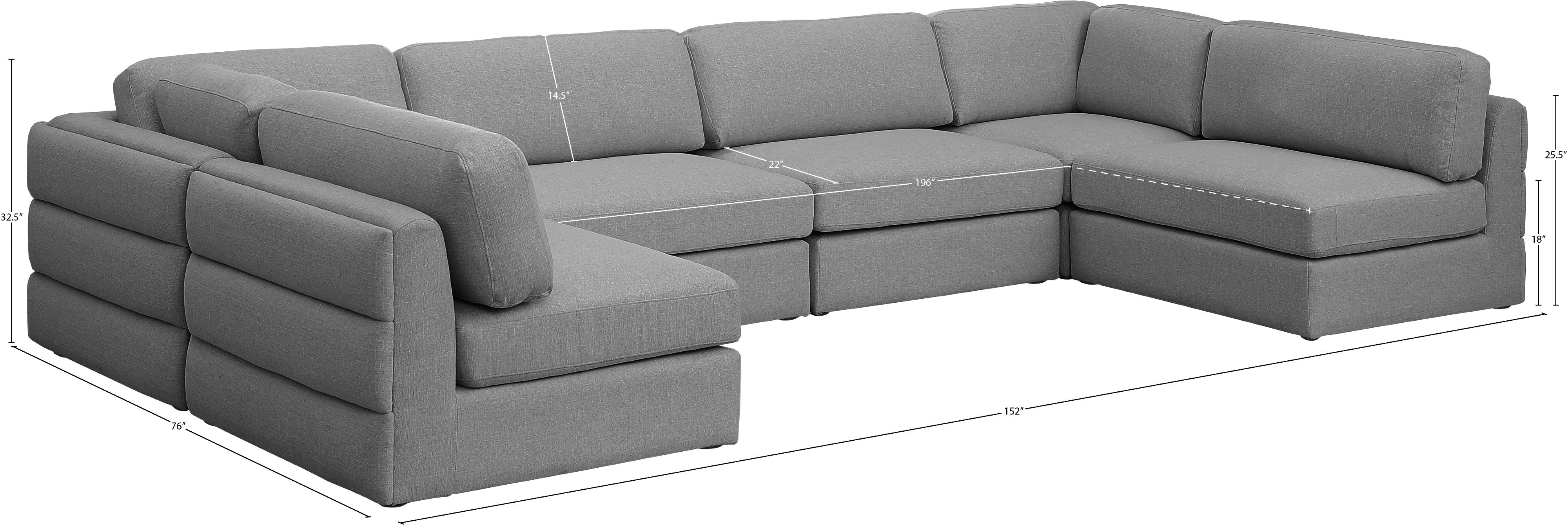 Beckham Durable Linen Textured Fabric Modular Sectional Sofa - Modern Living Room Furniture for Home & Office Comfort
