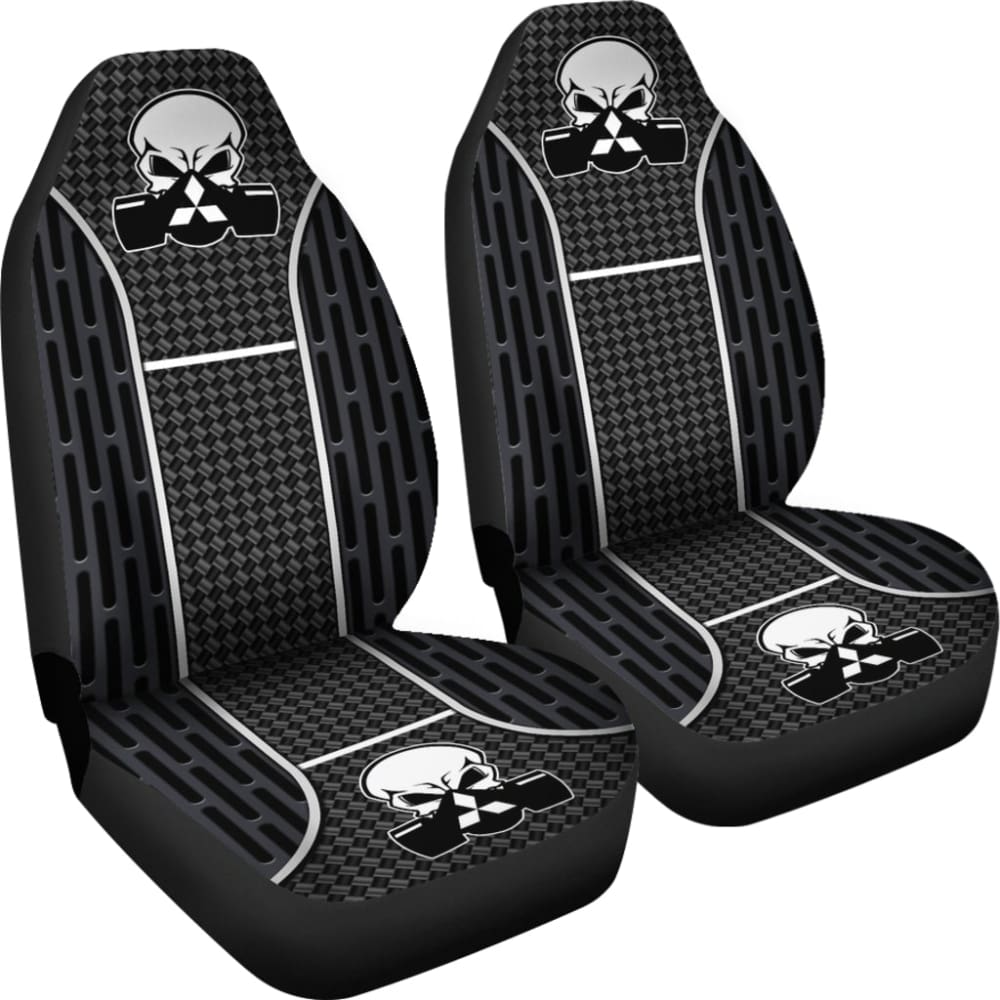 Black Poison Gas Skull Mitsubishi Car Seat Covers 210801 - Stylish Protection for Mitsubishi Vehicles | Perfect for Car Enthusiasts & Halloween Decor