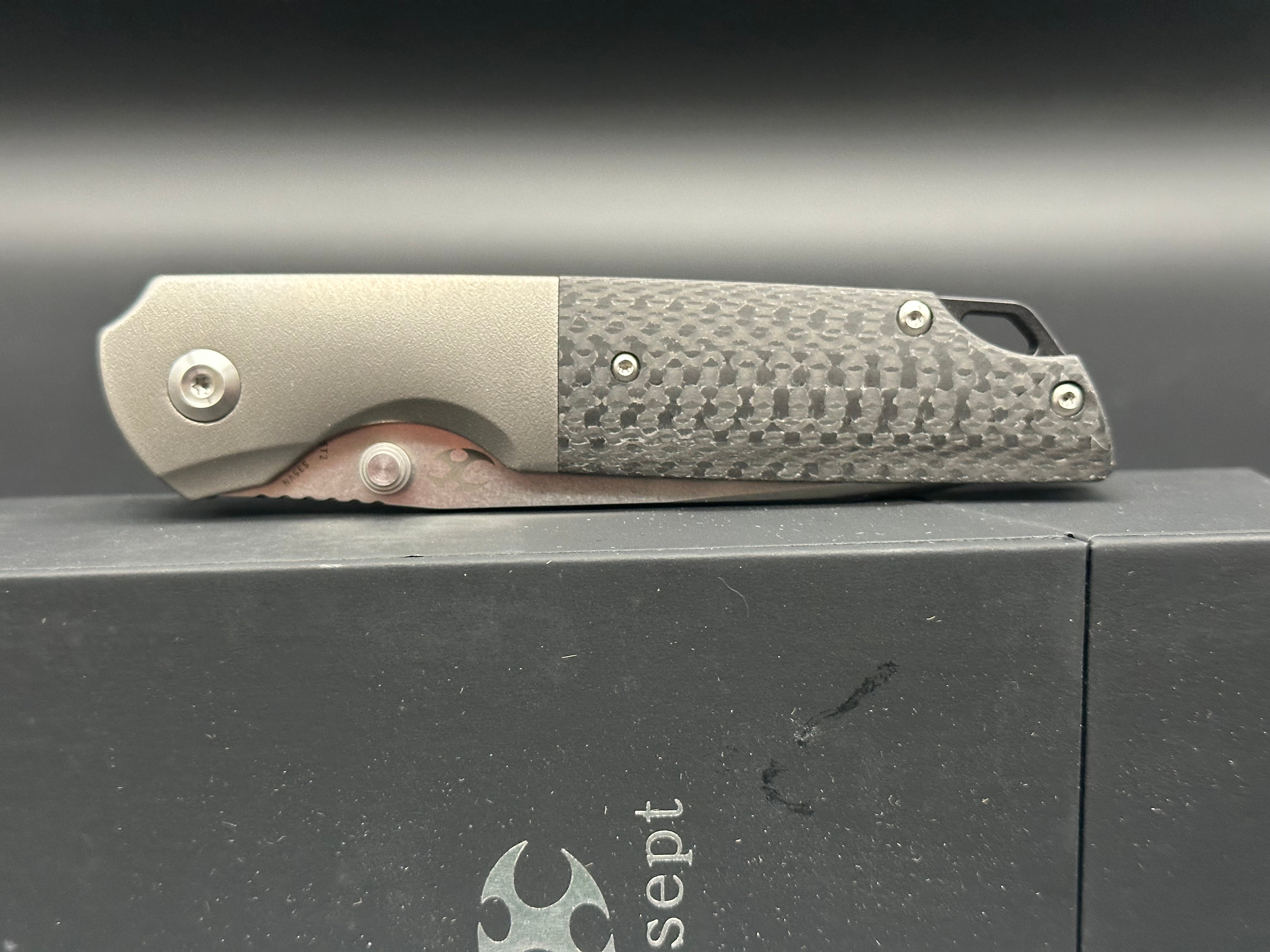 KANSEPT WARRIOR Folding Pocket Knife - Gray Titanium Handle, Plain Tanto S35VN Blade (Model K1005T2) | EDC, Outdoor Survival, Camping & Everyday Carry Tool