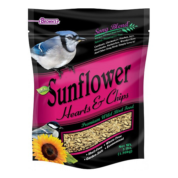 Premium Sunflower Hearts & Chips for Wild Birds - 5 lb Bag - High Energy Bird Food for Year-Round Feeding - Attracts Cardinals, Finches & Bluebirds - Perfect for Bird Feeders & Backyard Wildlife