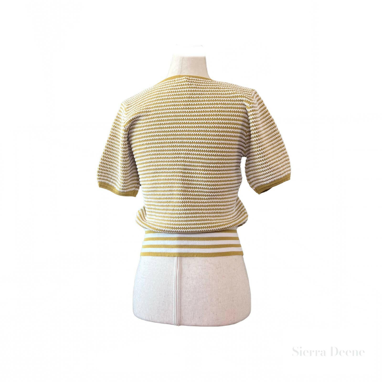 Women's V Neck Striped Short Sleeve Cardigan Sweater - Lightweight Summer Knit Top for Casual Outfits & Beach Cover-Up