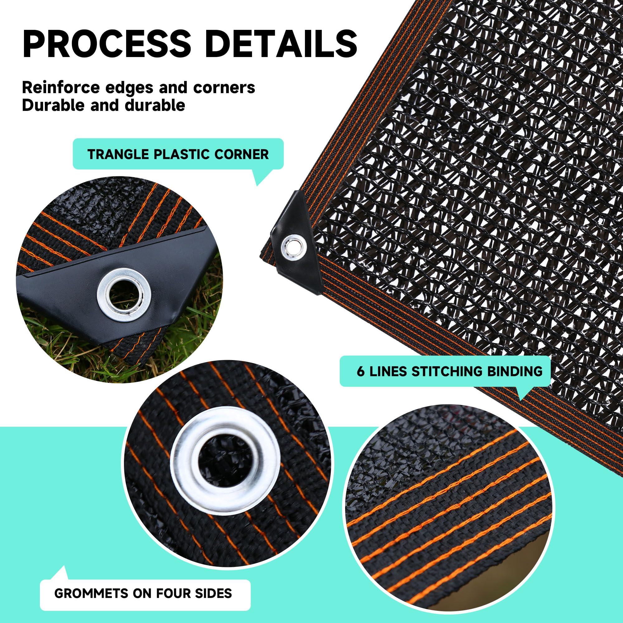 70% Shading Rate 12'x16' Black Shade Cloth Mesh Tarp - UV Resistant & Durable with Grommets & Reinforced Edges - Perfect for Plant Nursery, Kennel, Chicken Coop, Construction Site, Garden, Patio & Outdoor Shade Solutions