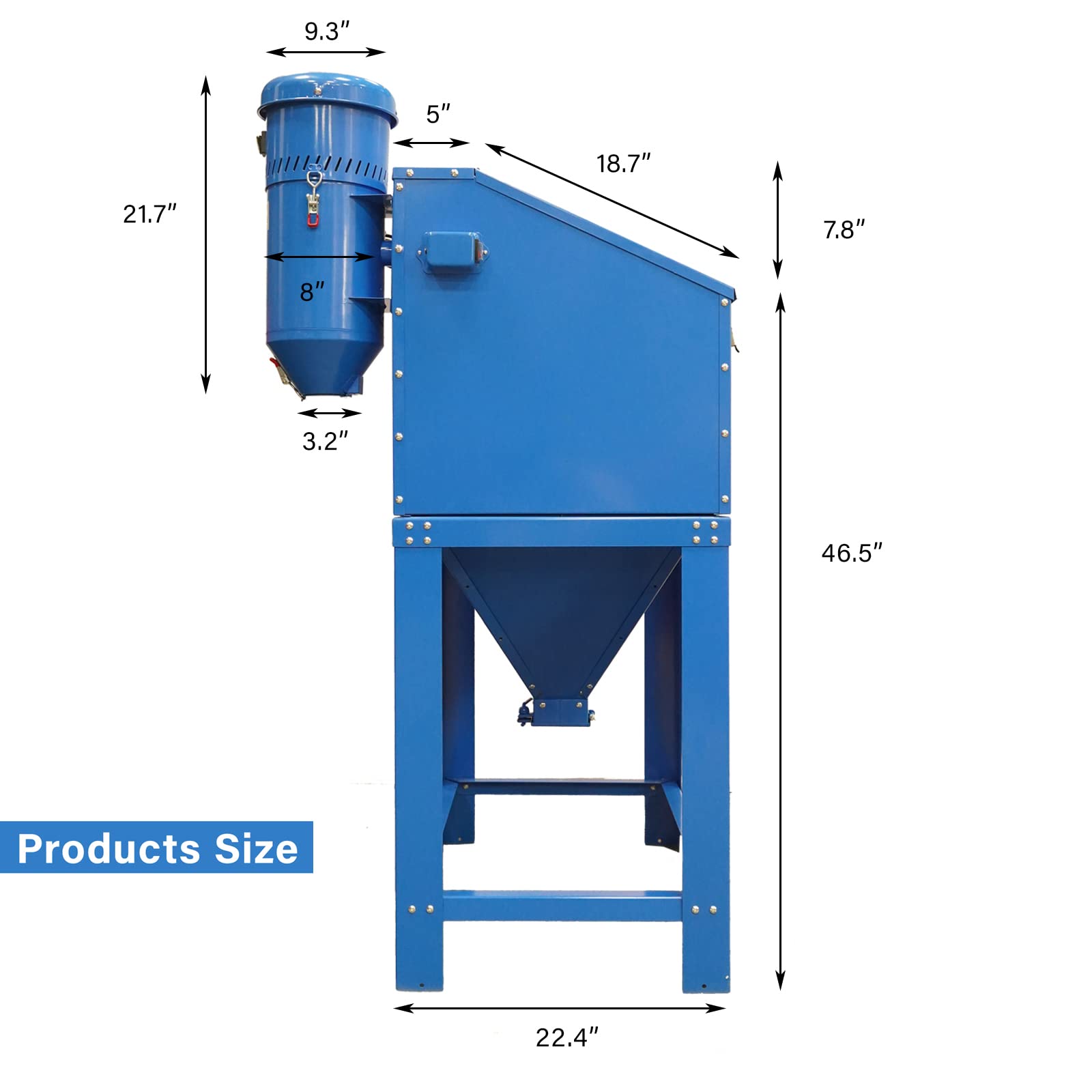1.75 HP Dust Collector for Sand Blast Cabinet - 2 Gallon Capacity Media Blaster Dust Collection Reclaimer System | Ideal for Workshop, Metalworking & Sandblasting Projects