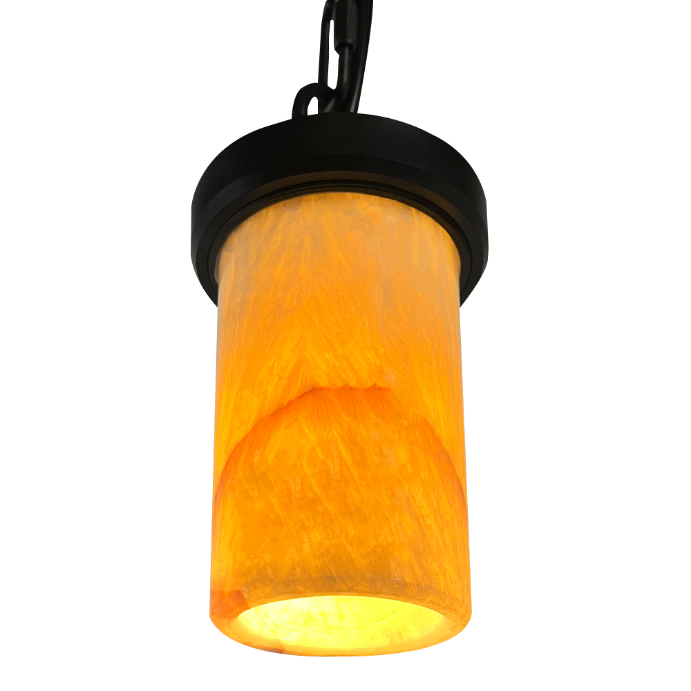 12V LED Low Voltage Stainless Steel Marble Cylinder Pendant Light - Modern Hanging Downlight Fixture for Kitchen Island, Dining Room & Bedroom Lighting