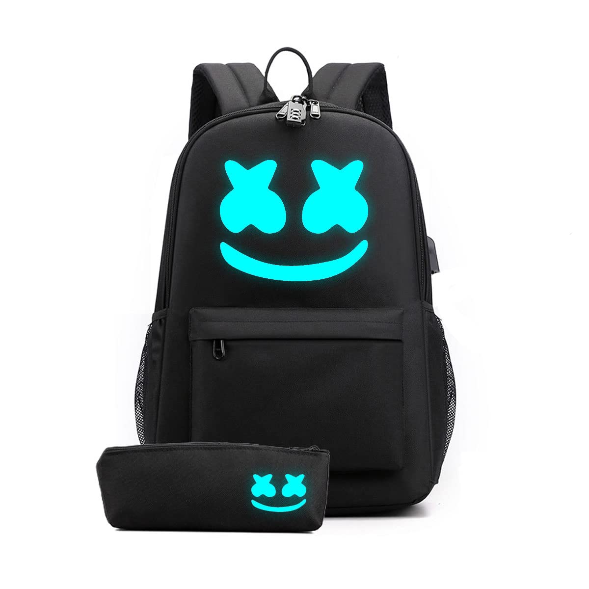 Smile Luminous Laptop Backpack with USB Charging Port - Waterproof DJ Music Backpack for School, Work & Travel - Perfect Birthday Gift for Teens & Adults (Black) | Great for College, Commuting & Outdoor Adventures