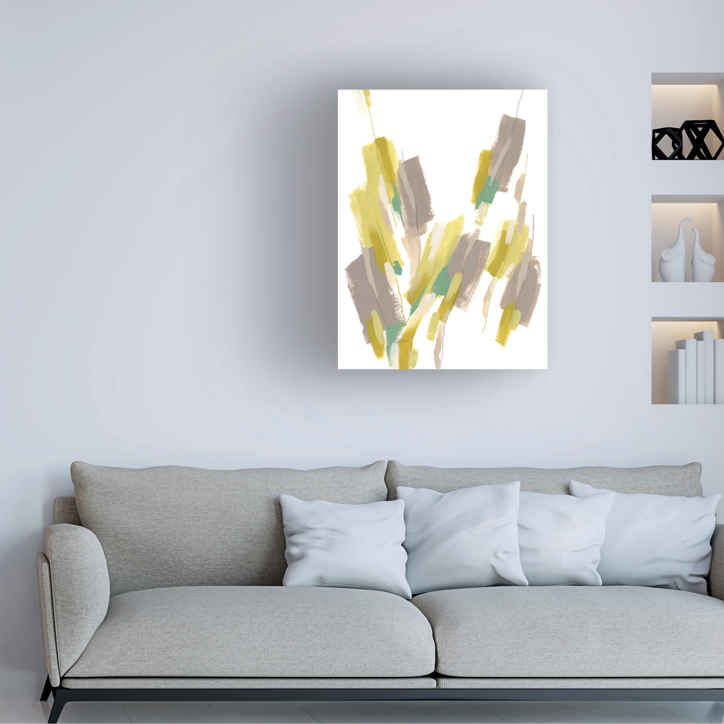 Trademark Fine Art 'Fractal Cascade II' Abstract Canvas Wall Art Print by June Erica Vess - Modern Home & Office Decor for Living Room, Bedroom or Workspace
