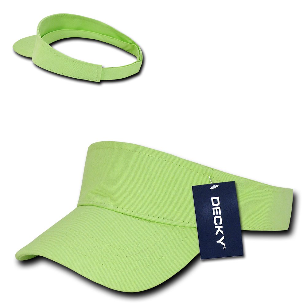 DECKY 3001-LIM Sports Visor Cap - Adjustable Lime Green Sun Visor for Running, Golf, Tennis & Outdoor Activities - UV Protection & Breathable Design
