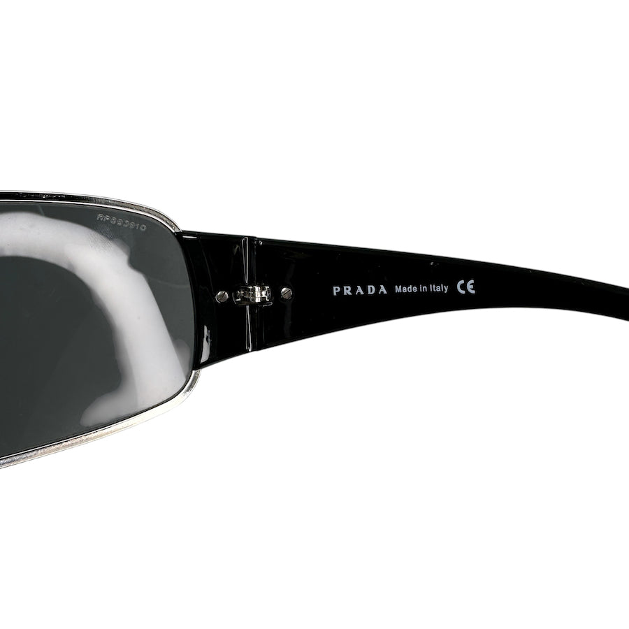 PRADA SPR61l Shield Frame Sunglasses - UV Protection, Polarized Lenses for Men & Women - Perfect for Beach, Driving & Outdoor Activities