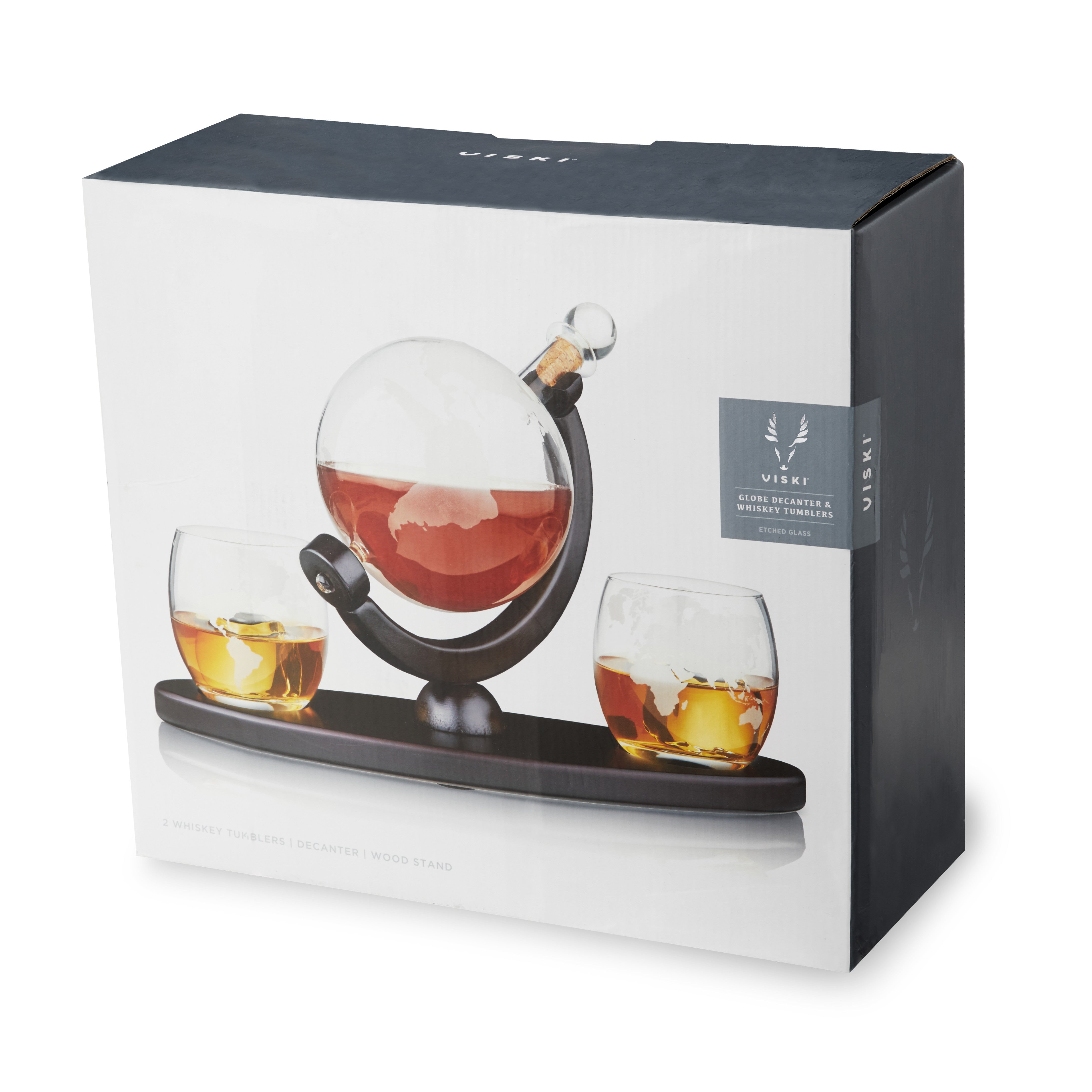 Premium Globe Decanter and Whiskey Tumbler Set - Elegant Glass Barware for Scotch, Bourbon & Liquor - Perfect for Home Bars, Gifts & Entertaining